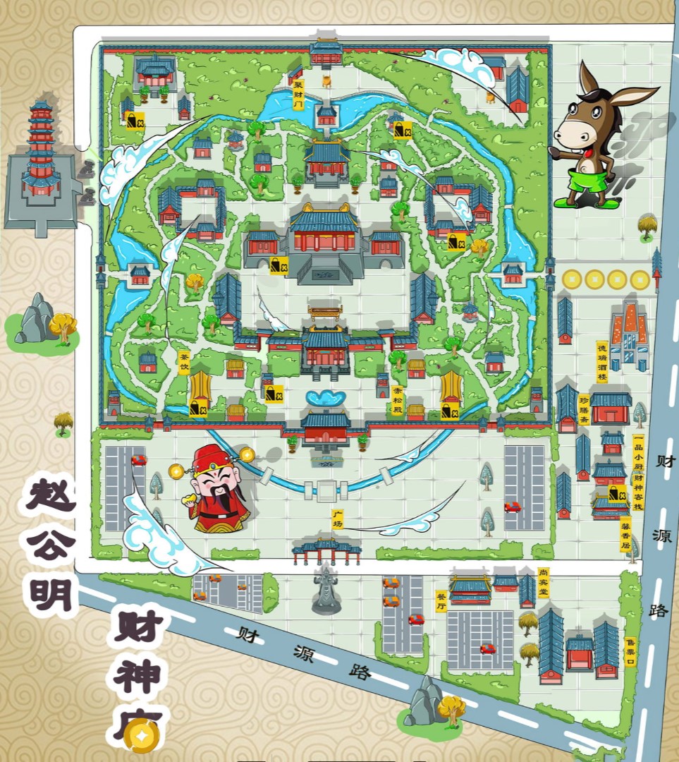 义县寺庙类手绘地图